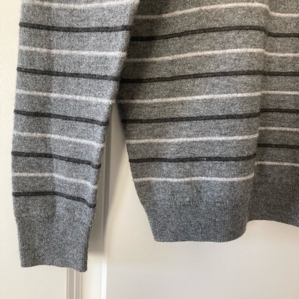 Nordstrom Mens sweater large gray stripes - Picture 10 of 12